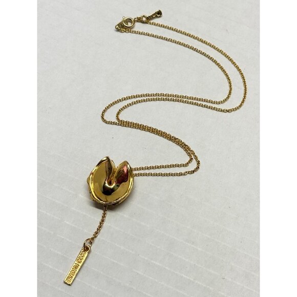 New Gold Fortune Cookie Necklace - Picture 4 of 6